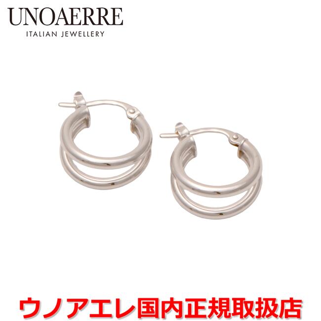 ウノアエレ UNOAERRE K18ホワイトゴールド デザインフープピアス イタリー製 31374 【国内正規品】 ｜Jewelry＆Watch　LuxeK