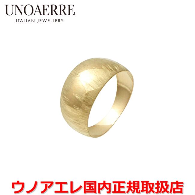 【百貨店大売り出し継続期間中店内最大限度P20倍】ウノアエレ UNOAERRE K18イエローゴールドデザインリング メンズ レディース 輪っか 指環 15号 イタリー製 31440 【国内置き目品】