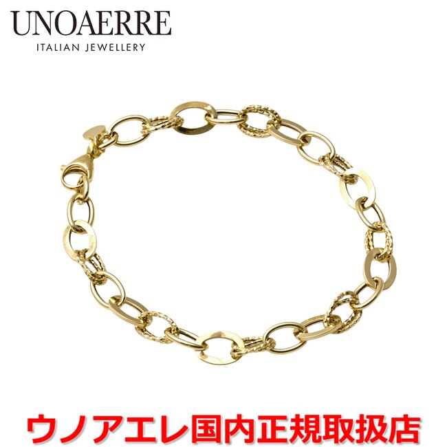 【百貨店大売り出し継続期間中店内最大限度P20倍】ウノアエレ UNOAERRE  K18黄色ゴールド メンズ レディース 腕輪 イタリー製 31864 【国内置き目品】