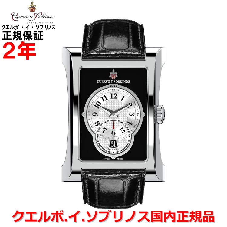 【国内正規品】 Cuervo y Sobrinos クエルボ・イ・ソブリノス 腕時計 ウォッチ メンズ 自動巻き エスプレンディドス ヘリテージ ESPLENDIDOS HERITAGE ブラック文字盤 黒 2452-1HB