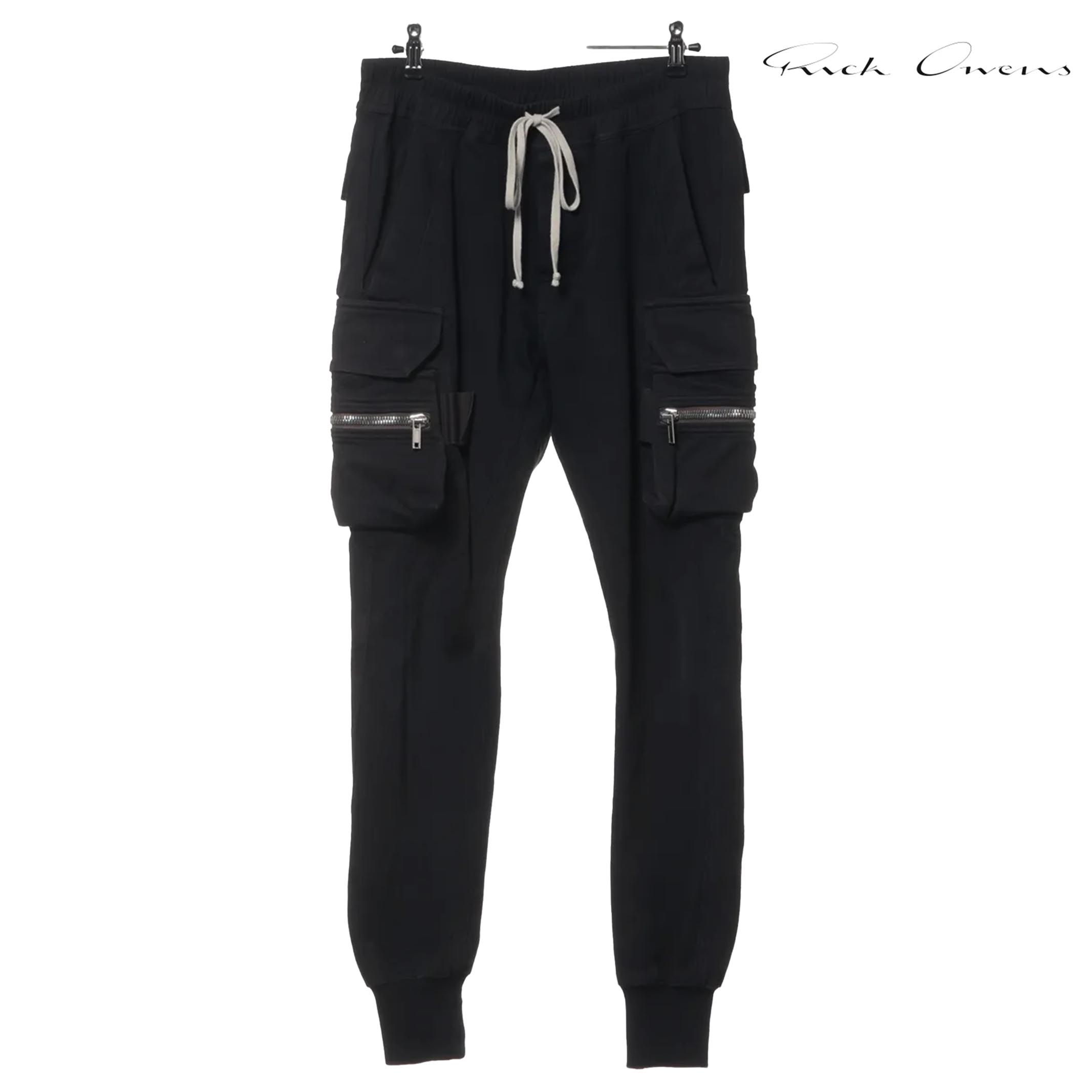 Rick Owens リックオウエンス 21AW 綿織物 カーゴパンツ  MASTODON マストドン I48 黒いこと RU02A5396-BA MASTODON CARGO PANTS 【中古】