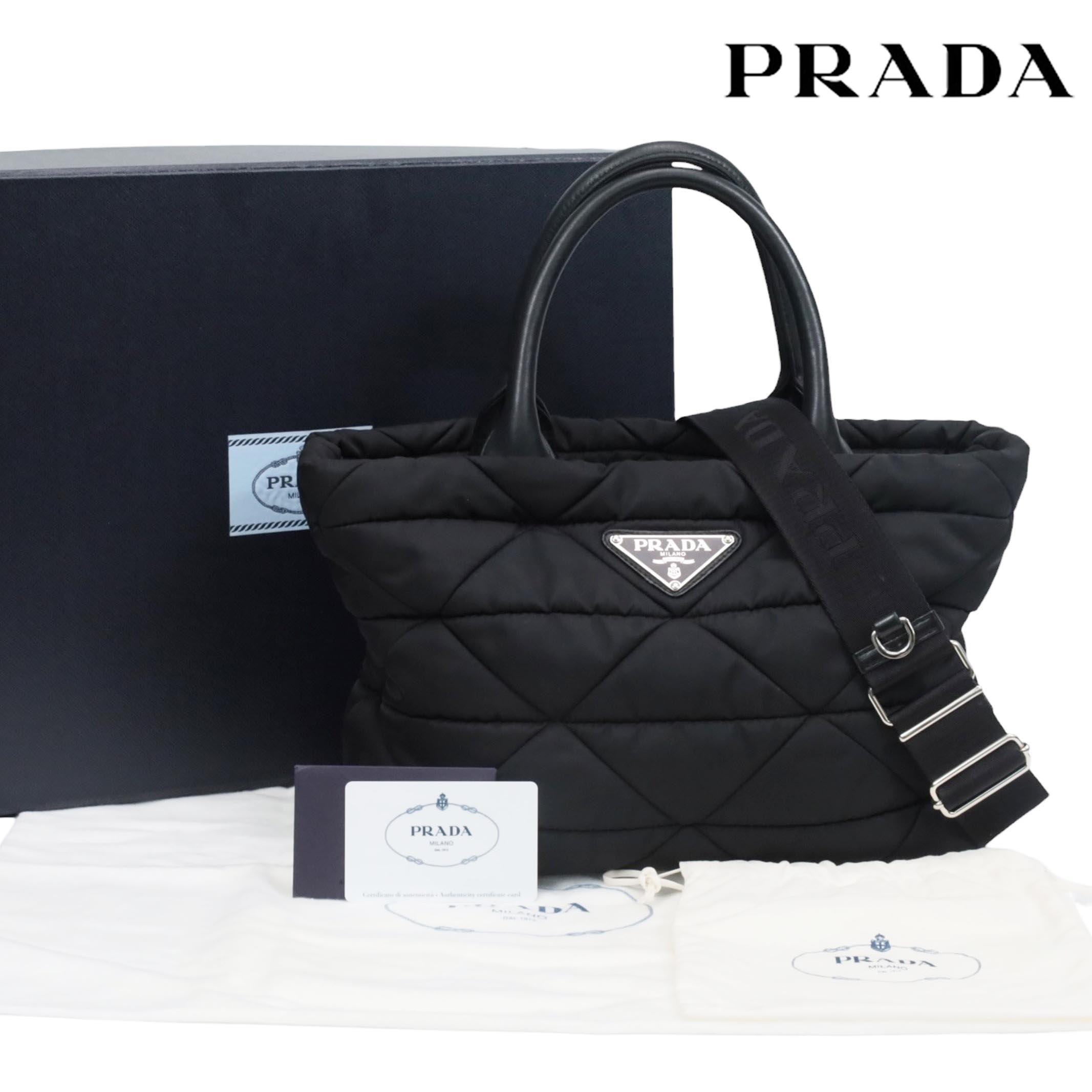 【返品OK】【中古ABランク】PRADA プラダ『Re Nylon パデッドトート スモール トートバッグ』1BG436 レディース 2WAYバッグ ショルダーバッグ ブラック 黒 リナイロン Re-Nylon