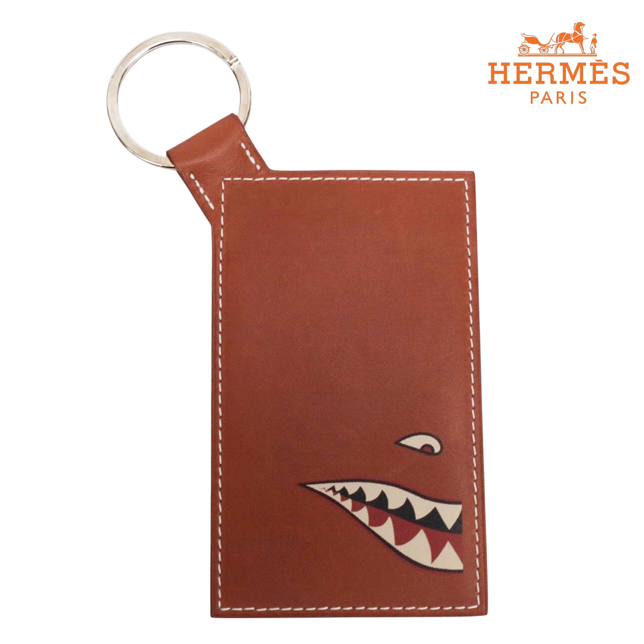 HERMES エルメス シティパス レザー パスケース ブラック シルバー金具 X刻印 シャーク サメ キーホルダー【中古】｜LUXEandINKS