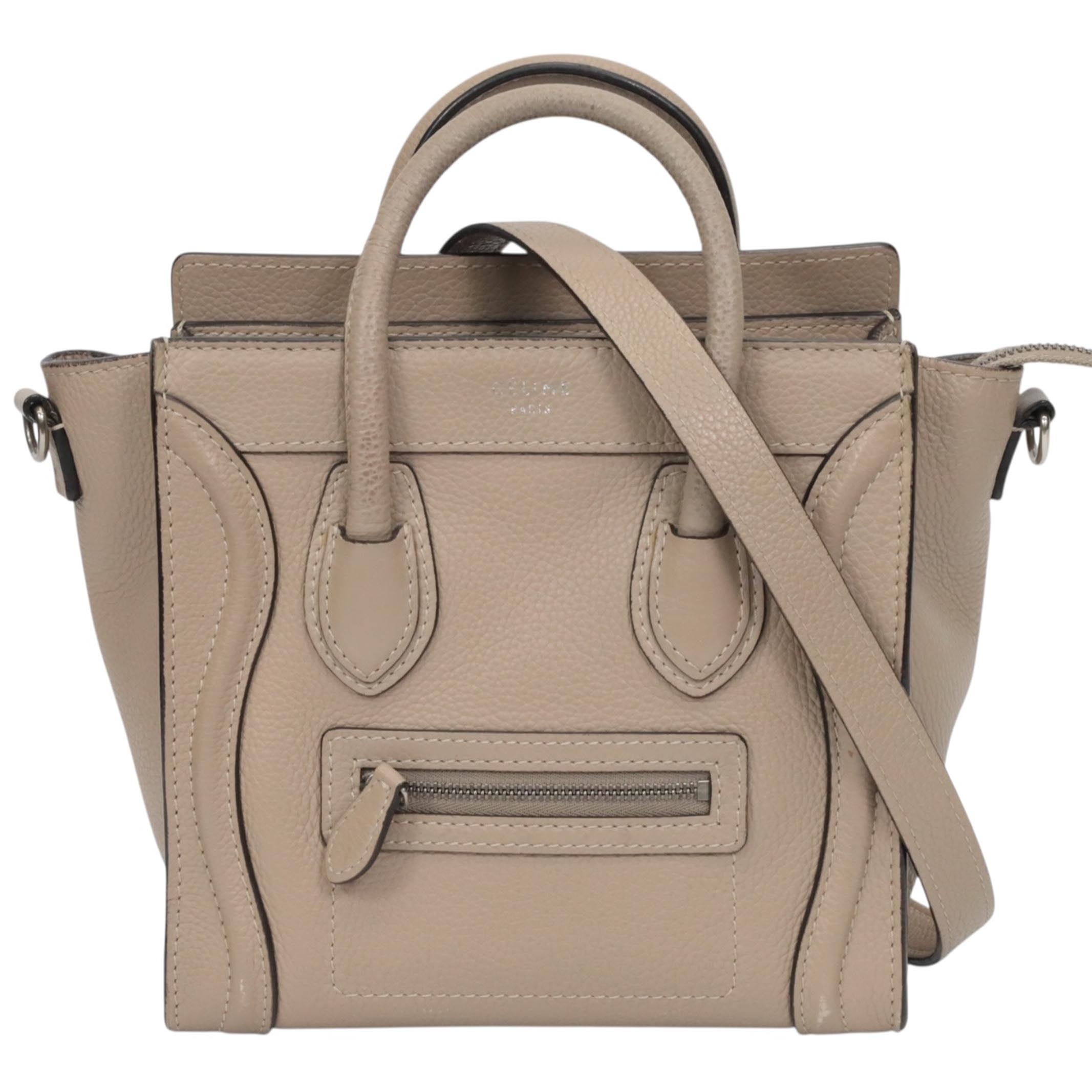 CELINE ラゲージナノ CELINE】セリーヌ ラゲージナノ ショッパー ストラップ付 中古の