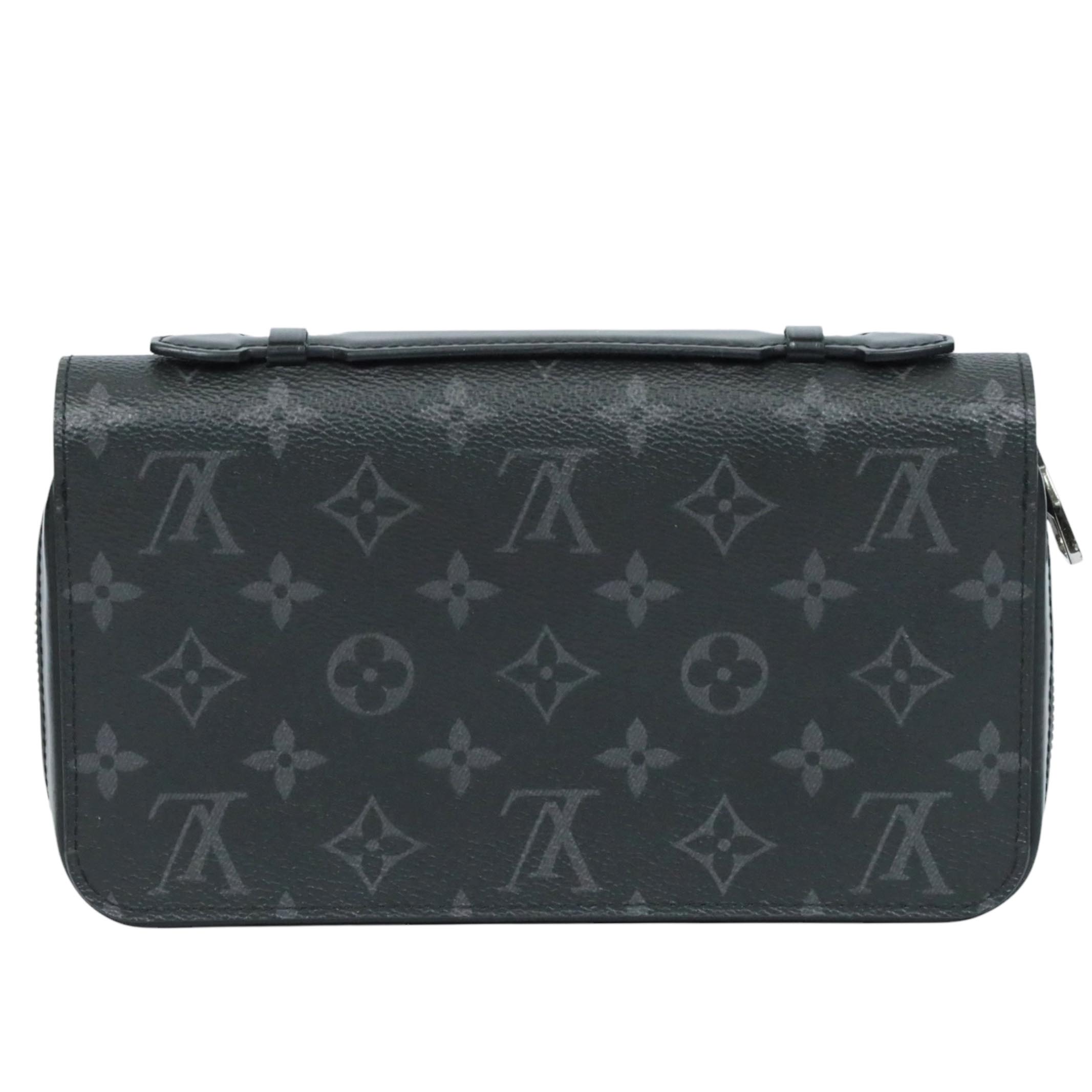 【返品OK】【中古ABランク】LOUIS VUITTON モノグラムエクリプス ジッピーXL M61698 ウォレット 財布 ブラック 手持ち メンズ　美品