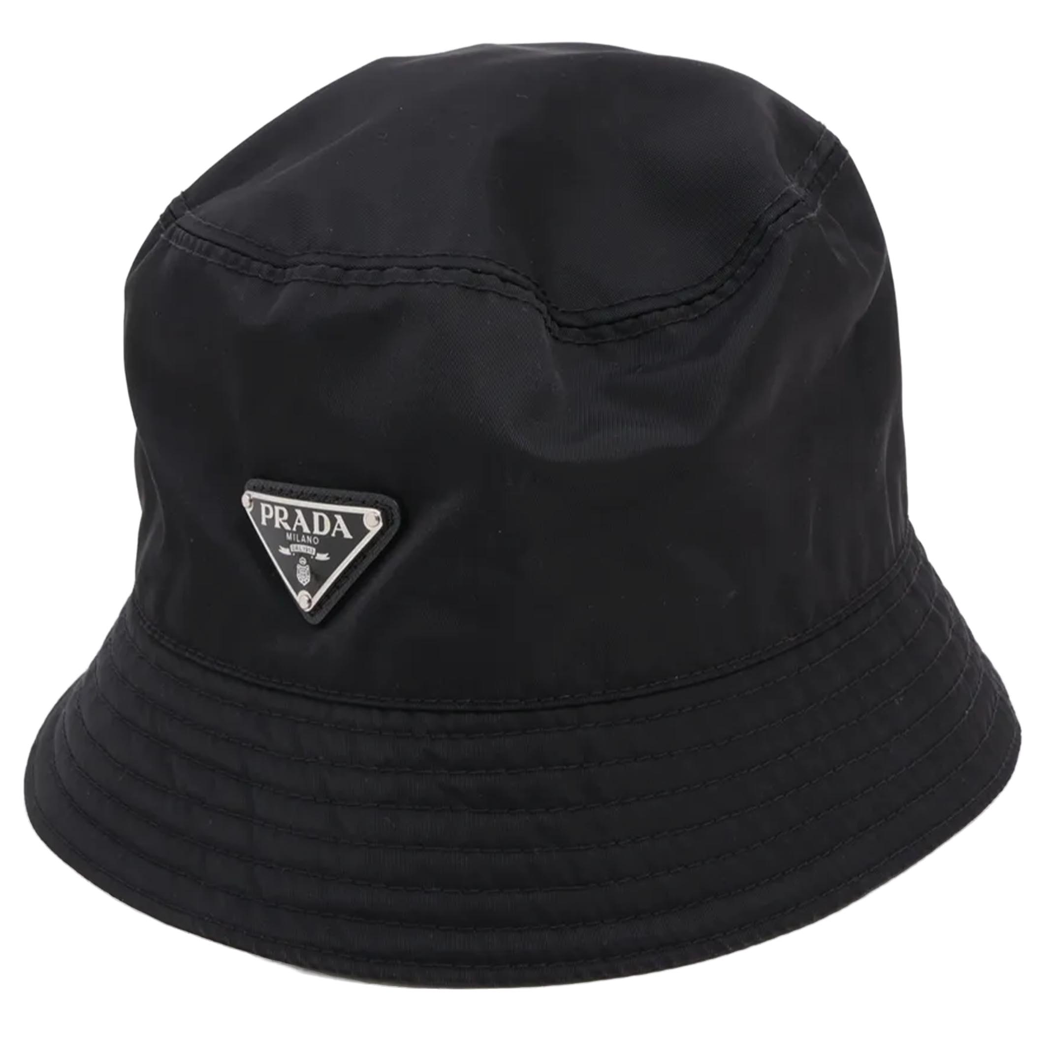 【返品OK】【中古Aランク】PRADA プラダ 1HC137 Re Nylon リ ナイロン ハット M ポリアミド ブラック 黒 メンズ レディース バケハ