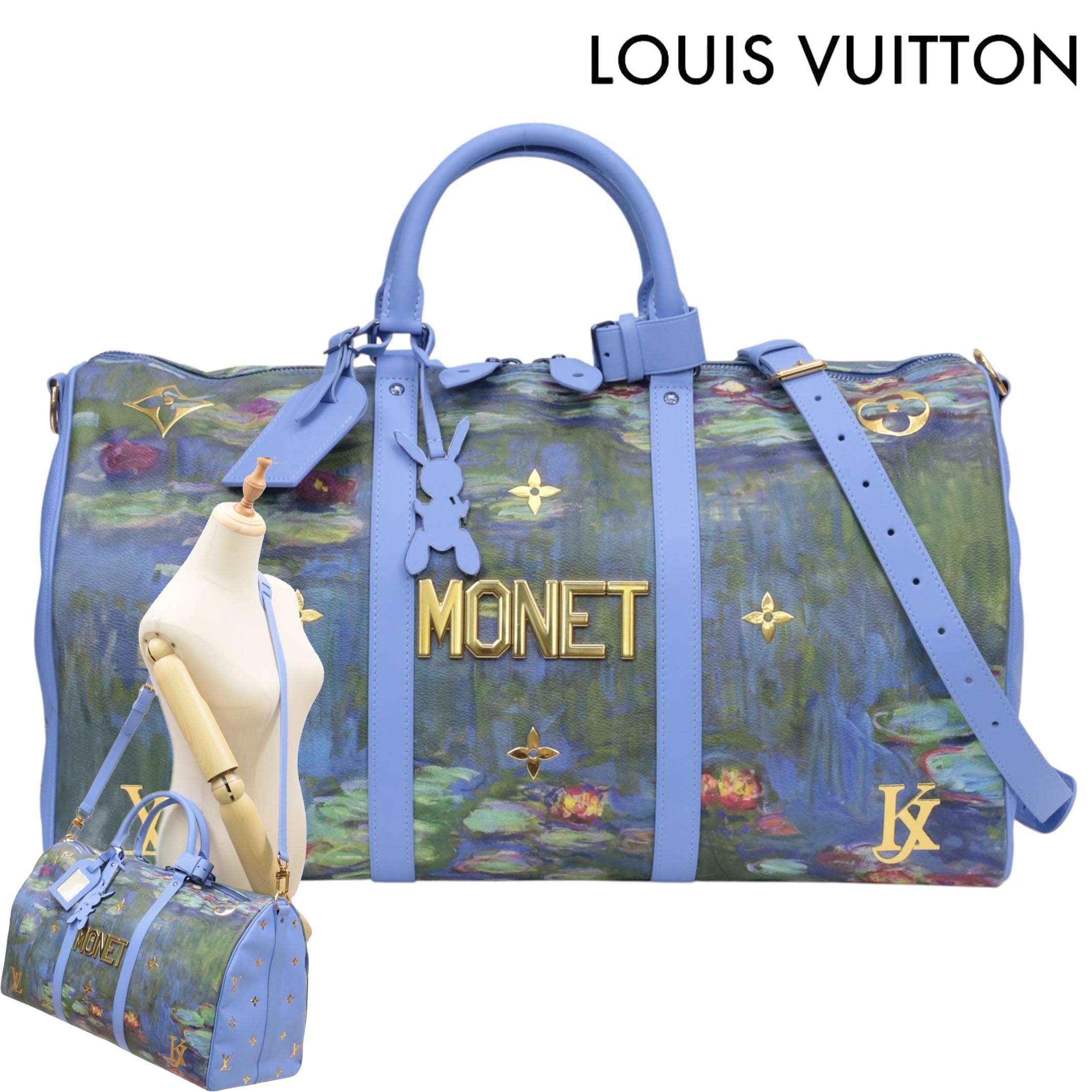 【返品聞き入れる】【中古A位置づける】【新品負けず劣らず】LOUIS VUITTON ルイヴィトン マスターズ寄せあわせ モネ キーポル バンドリエール50 M43369 モネ WATER LILIES   スイレン