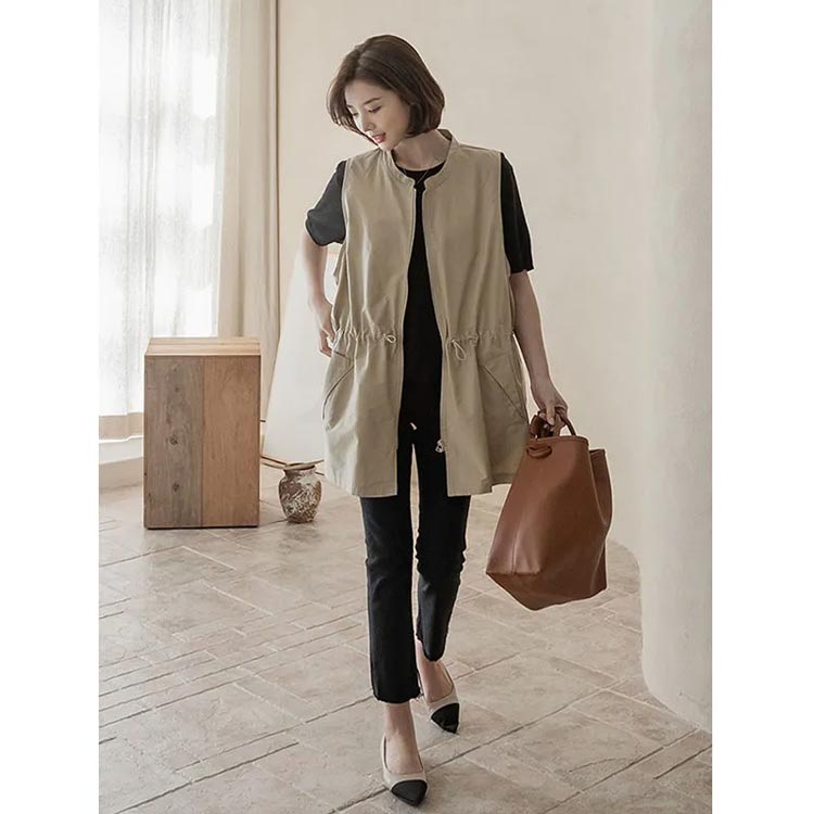 楽天市場】ベスト レディース ナイロンベスト ロング クルーネック