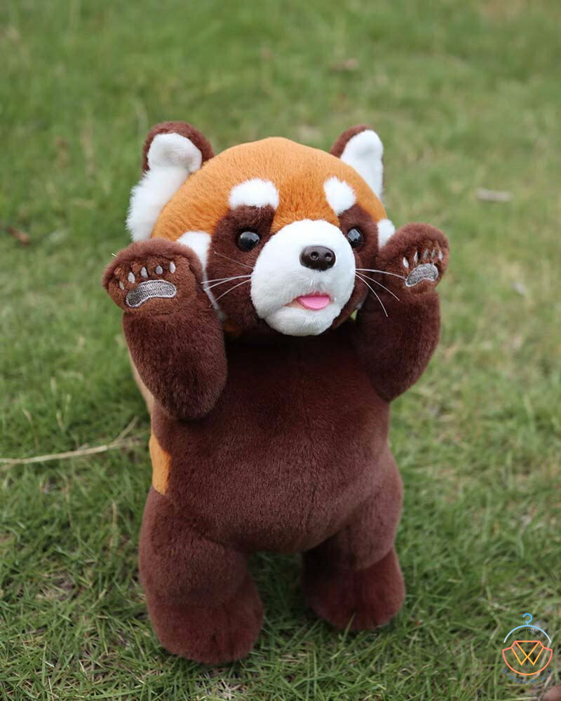 レッサーパンダ ぬいぐるみ 24*27cm ふかふか リアル 動物 モフモフ グッズ おもちゃ 雑貨 キッズ ベビー プレゼント 子供 お誕生日 贈り物 入園 入学 心地よい手触りにこだわった くったりした動物のねそべりの姿のぬいぐるみ。