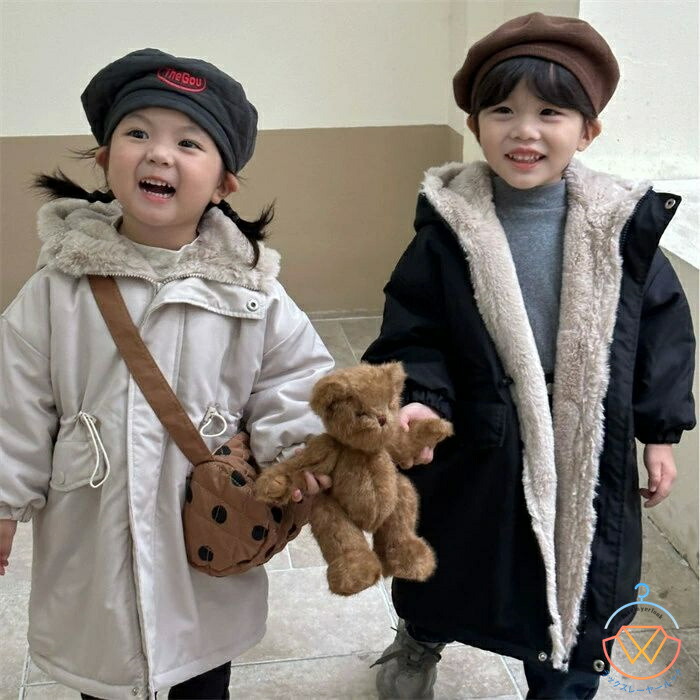 中綿ジャケット 子供服 キッズ 男の子 女の子 韓国子供服 中綿コート キッズ キッズ 裏ボア ベビー ミドル丈コート 冬服 防寒抜群 裏起毛 フード付き ジッパーコート カジュアル 普段着 80-150cm 送料無料