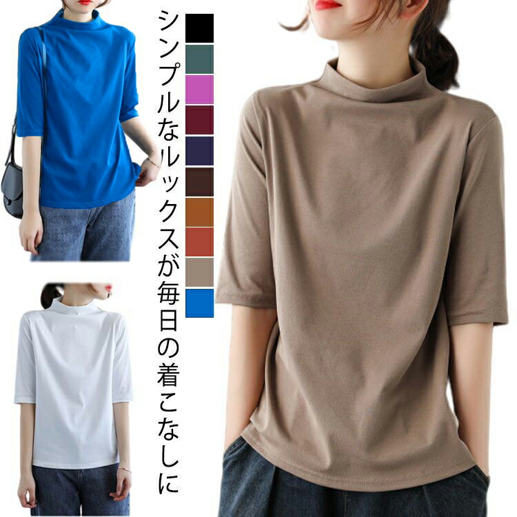 【未使用】ブリーフィング モックネック ハイネック Tシャツ 半袖 ブラウン 茶 yjq1066.jpg