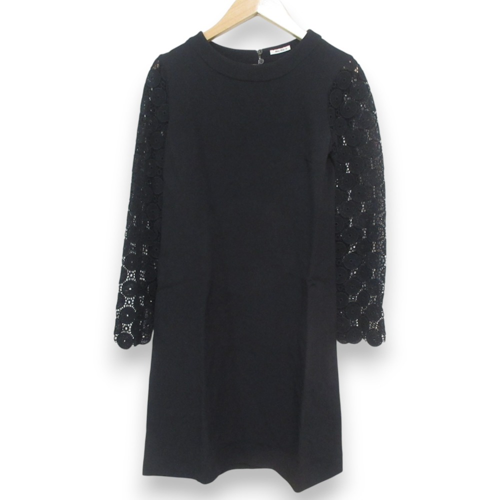 【美品】miu miu ミュウミュウ 黒 ミディドレス イタリア製 中古・古着通販】MIU MIU (ミュウミュウ) 22SS スタッズデザイン