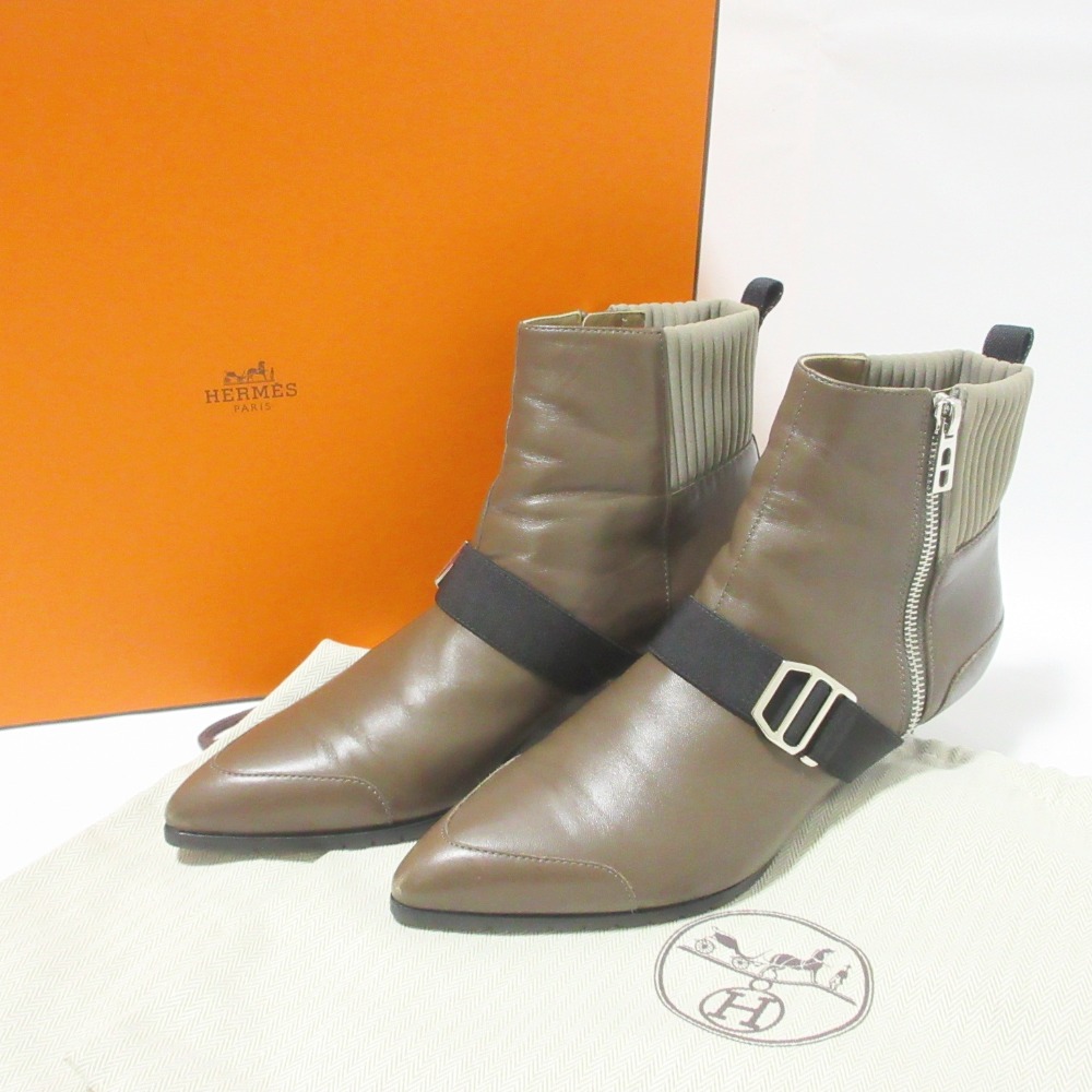 楽天市場】エルメス HERMES 靴 ジョッキーブーツ 黒 革 【送料