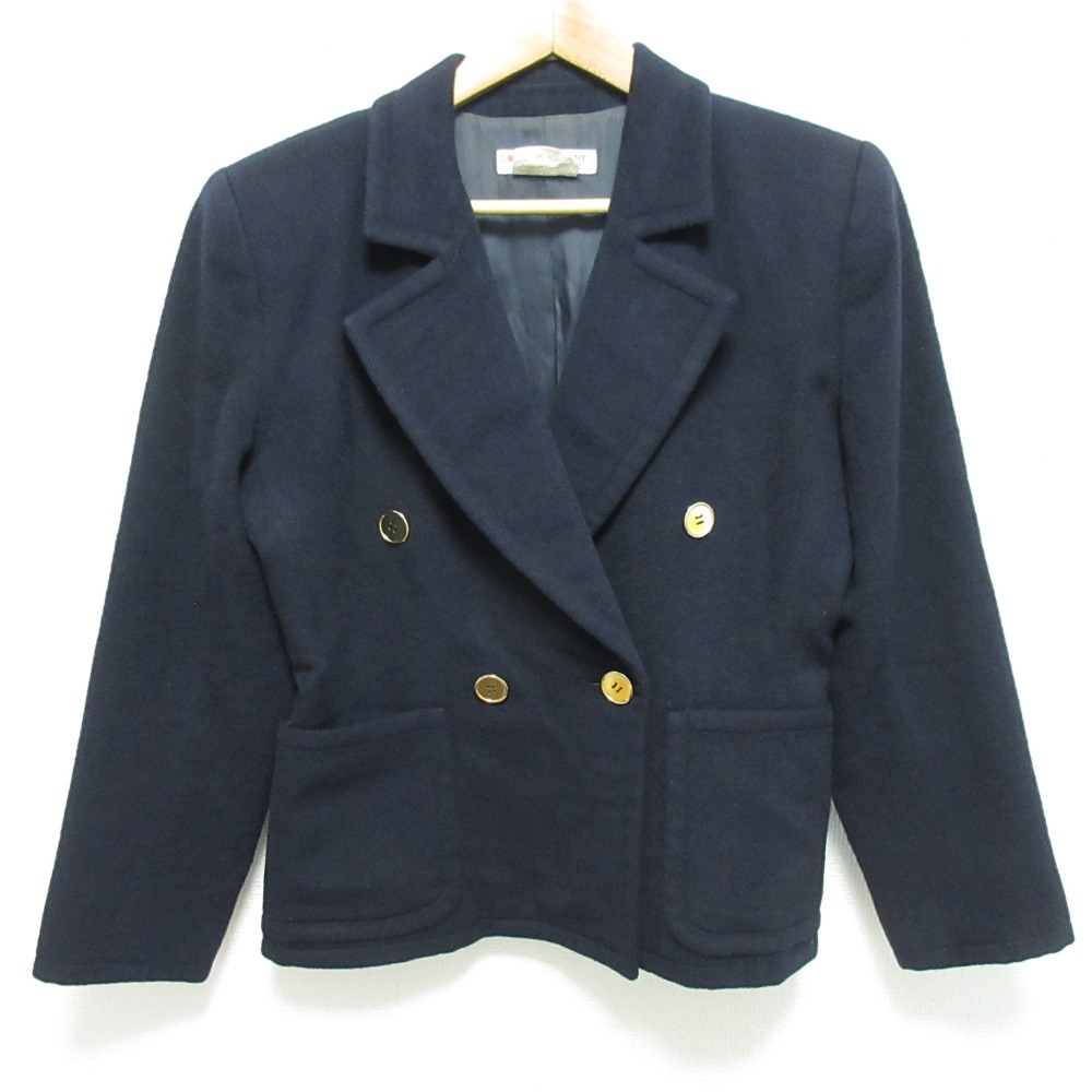 【中古】 YVES SAINT LAURENT イヴサンローランリヴゴーシュ ヴィンテージ 金ボタン ダブル ブレザー 紺ブレ ジャケット 38 ネイビー レディース Luxs ブランド古着のリュクス