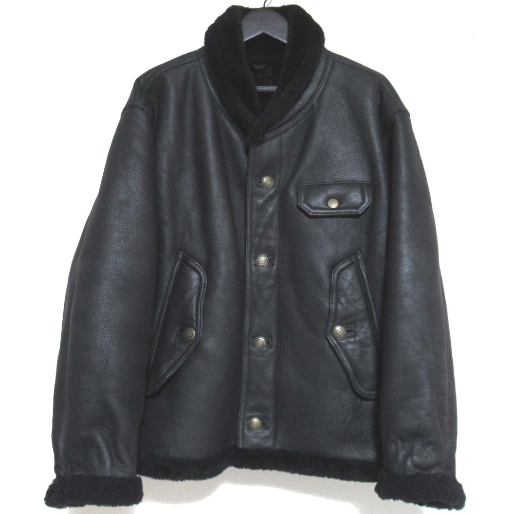 C.P.COMPANY ムートン レザージャケット 羊革 ブラック黒 B-3 楽天市場】C.P. COMPANY シーピーカンパニー イタリア製 リアル