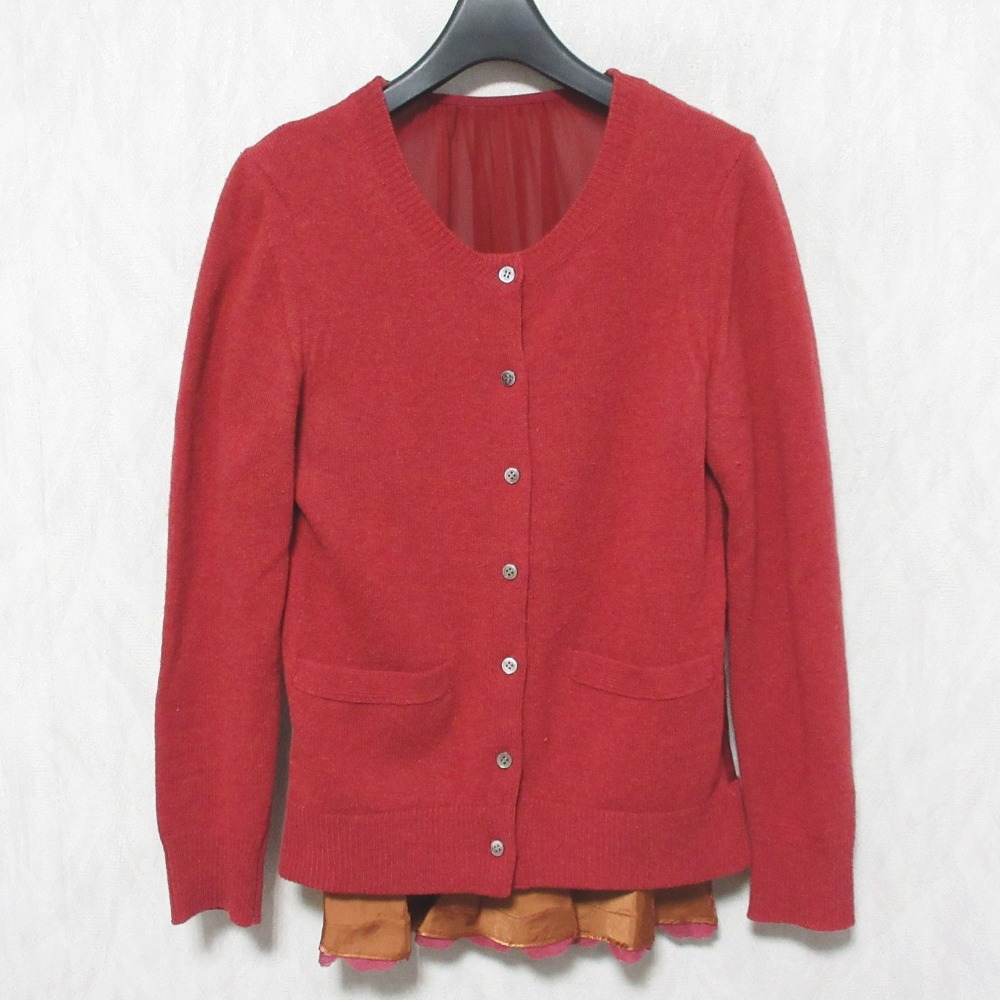 サカイ　バックプリーツ ニットカーディガン ドッキング　カシミヤ混 サイズ3 楽天市場】Sacai(サカイ) サイズ:3 レースドッキング ウール混