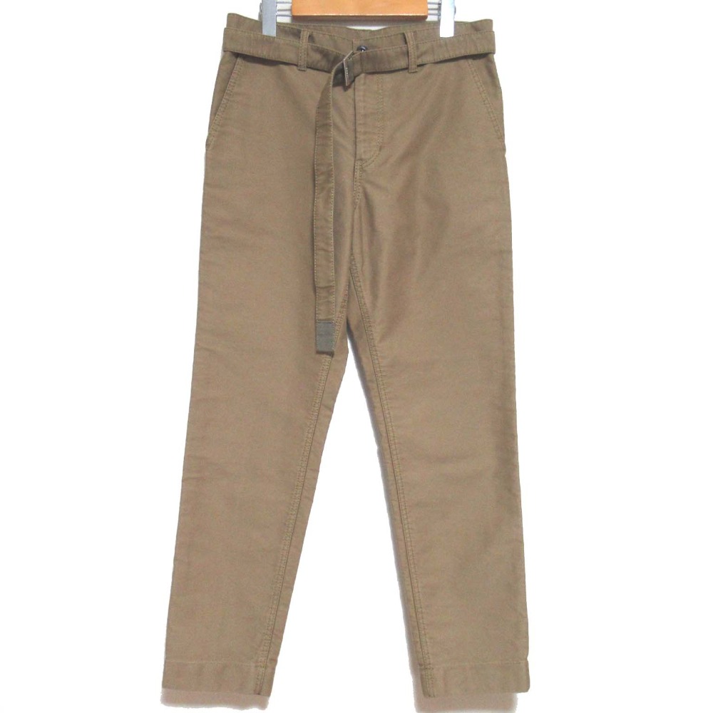sacai ベージュ ワイドチノパンツ sacaiのベージュ コットン チノパンツがセール中