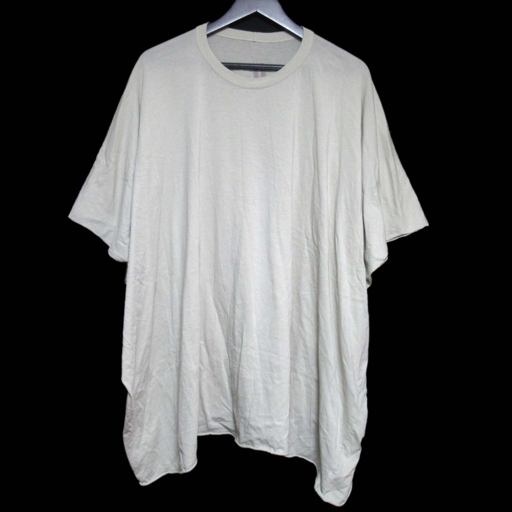 【中古】美品 23SS Rick Owens リックオウエンス ハーフスリーブ オーバーサイズ Tシャツ カットソー RP01C5204 IT38サイズ ベージュ系 レディース Luxs ブランド古着のリュクス
