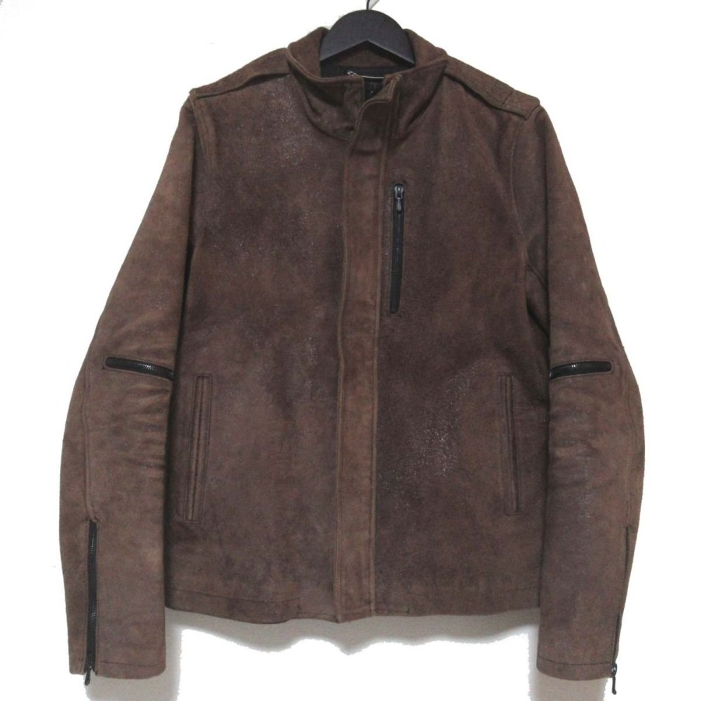 EKAM 変形襟レザージャケット　Sサイズ(美品) 楽天市場】EKAM【エカム】 ブラック ジャージー切替 変形 レザー