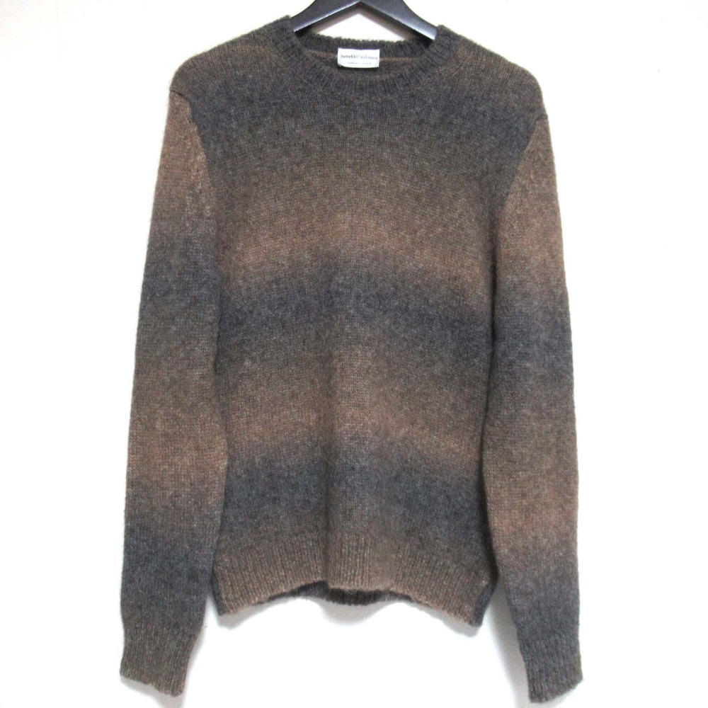 【中古】美品 Settefili Cashmere セッテフィーリカシミヤ グラデーションボーダー アルパカ ニット セーター 48/Sサイズ ベージュ×グレー メンズ Luxs ブランド古着のリュクス|Luxs(ブランド古着のリュクス)