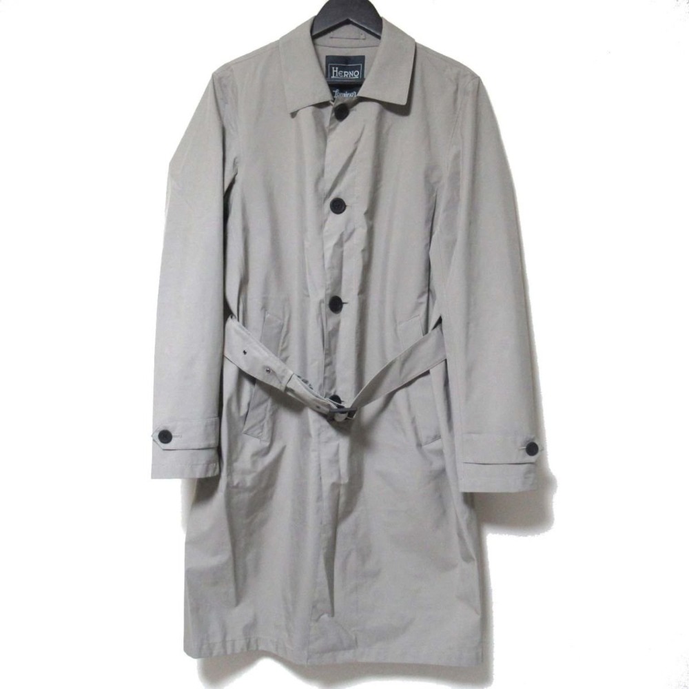 【楽天市場】【中古】美品 クリーニング済 HERNO ヘルノ Laminar ラミナー ゴアテックス 撥水加工 ベルテッド シングル コート ...