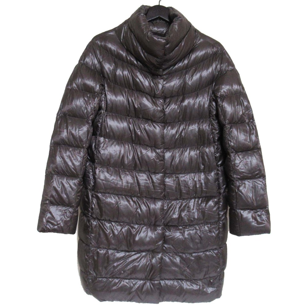 【楽天市場】【中古】美品 HERNO ヘルノ ジップアップ ナイロン スタンドカラー ダウンコート ロングダウンジャケット 42サイズ ...