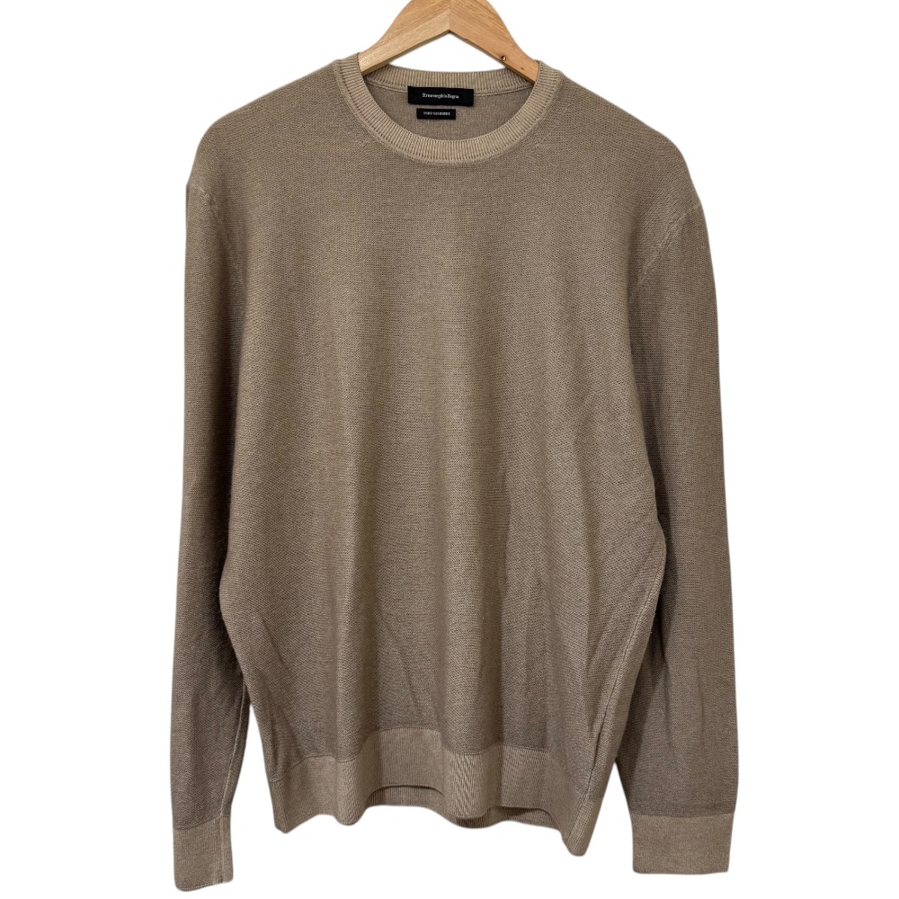 未使用Ermenegildo Zegna アイボリー カシミヤセーター 美品 Ermenegildo Zegna エルメネジルドゼニア カシミヤ×シルク