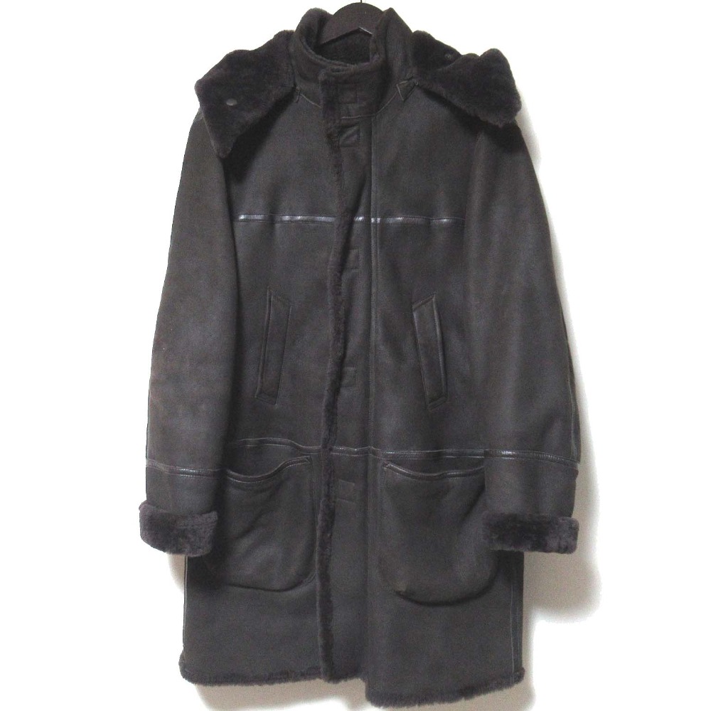 美品✨ ARMANI COLLEZIONI ムートン　ジャケット　50 ブラウン GIORGIO ARMANI(ジョルジオ・アルマーニ) ムートンジャケット
