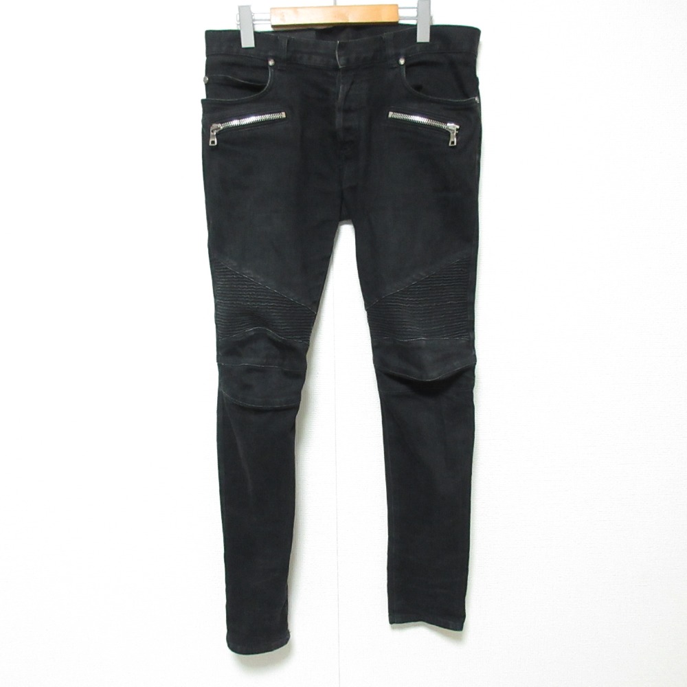 楽天市場】【中古】BALMAINバイカーストレッチパンツ デニム