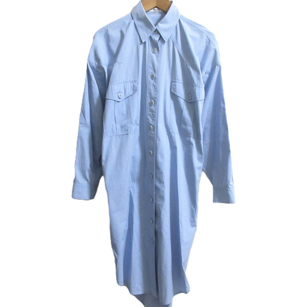 【中古】良品 GIVENCHY ジバンシィ 長袖 ロングシャツワンピース BW20PP11Z6 サイズ34 ライトブルー レディース Luxs ブランド古着のリュクス｜Luxs（ブランド古着のリュクス）