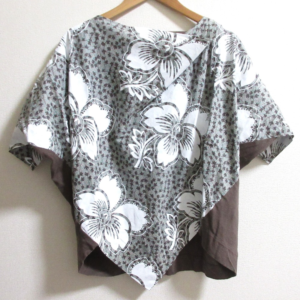 【中古】美品 Vivienne Westwood RED LABEL ヴィヴィアンウエストウッド フラワープリント 変形カットソー サイズ00 ブラウン レディース Luxs ブランド古着のリュクス