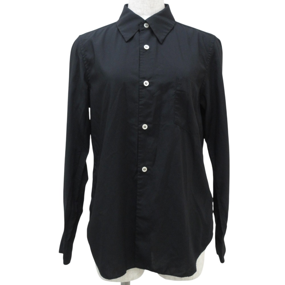 【中古】美品 COMME des GARCONS コムデギャルソン AD2019 ロングスリーブ シャツ ブラウス XS ブラック レディース Luxs ブランド古着のリュクス