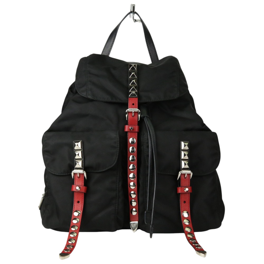 PRADA プラダ　リュック　スタッズ　バックパック　レッド 楽天市場】美品 PRADA プラダ リュック バックパック スタッズ