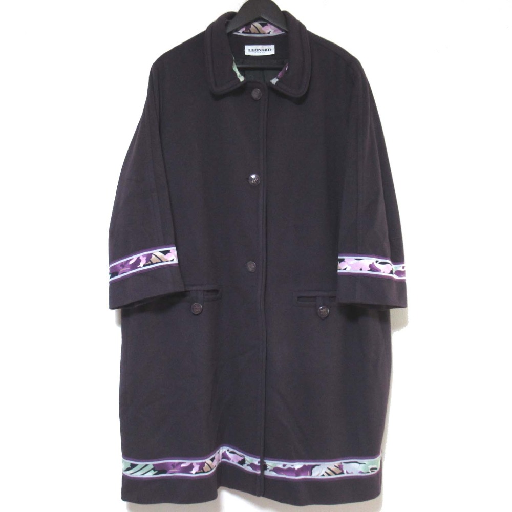 LEONARD フラワープリント ロングコート大きいサイズ42 LEONARD フラワープリント ロングコート大きいサイズ42 レオナール