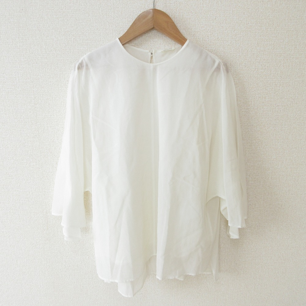 【美品】シーマリー cccmalie/バルーンスリーブ長袖ブラウス white cccmalie シーマリーバルーンスリーブ長袖ブラウス white