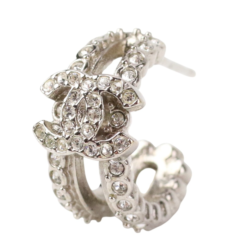 CHANEL　シャネル　ピアス　ココマーク　シルバーカラー　カンボンライン　片耳 楽天市場】【中古】 CHANEL シャネル ピアス シルバーカラー