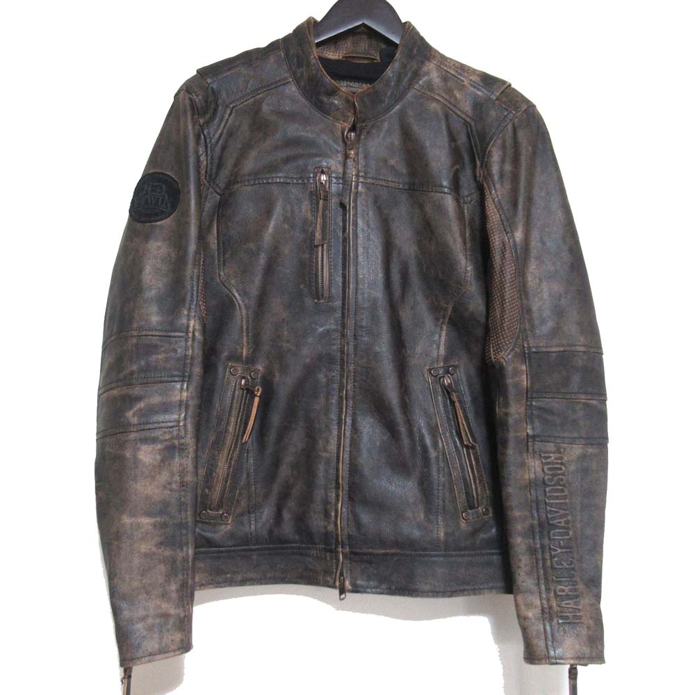 HARLEY-DAVIDSON レザージャケット ブラウン Harley Davidson Victory Lane Heavyweight Leather Jacket Brown
