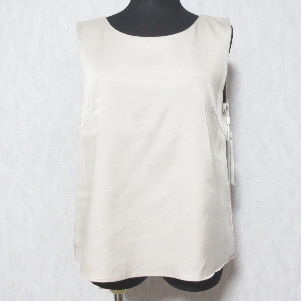 【中古】未使用 24AW GRACE CONTINENTAL グレースコンチネンタル キュプラサテントップ ノースリーブ ブラウス 0124341070 36 ベージュ レディース Luxs ブランド古着のリュクス