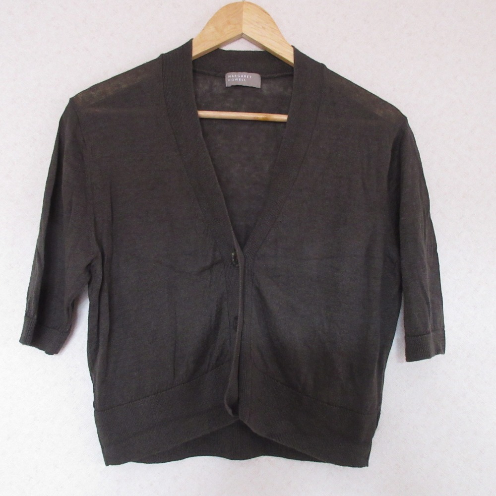 美品 6 UNITED ARROWS ロク ユナイテッドアローズ アルパカブレンド ランダムリブニットカーディガン 86281990136 チャコールグレー レディース 古着 中古 6 (ROKU) - 美品 6 UNITED ARROWS ロク ユナイテッドアローズ