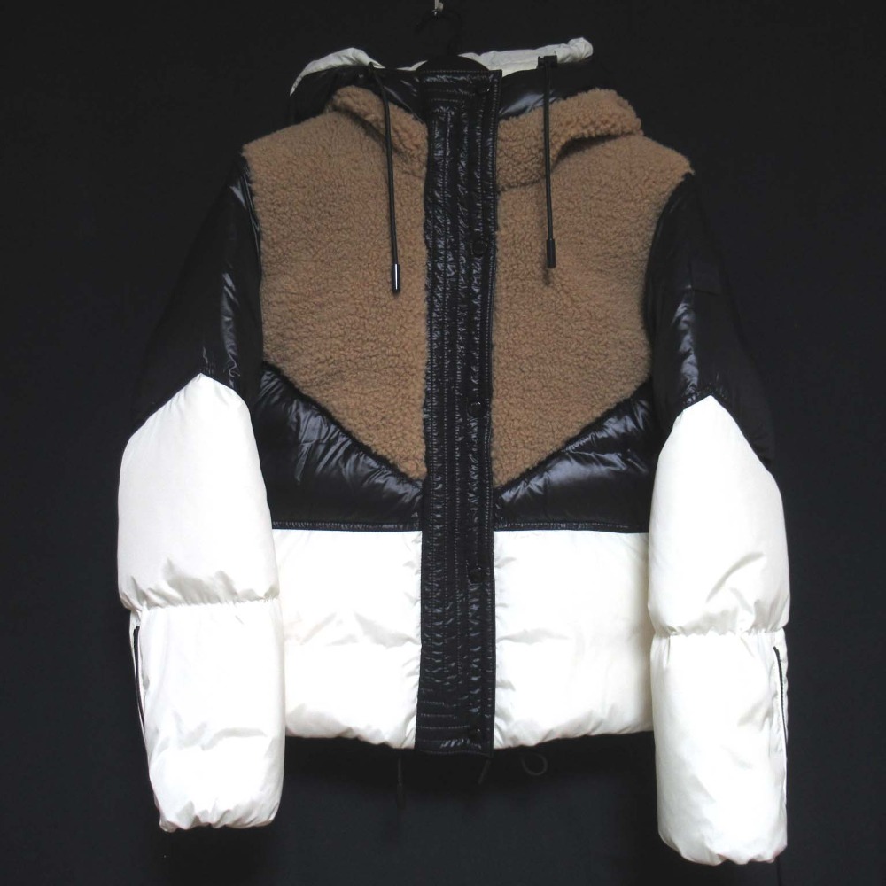 【中古】美品 BOSS ボス Plockena ボア&times;ナイロン切り替え フーディー ダウンジャケット IT40 マルチカラー レディース Luxs ブランド古着のリュクス｜Luxs（ブランド古着のリュクス）