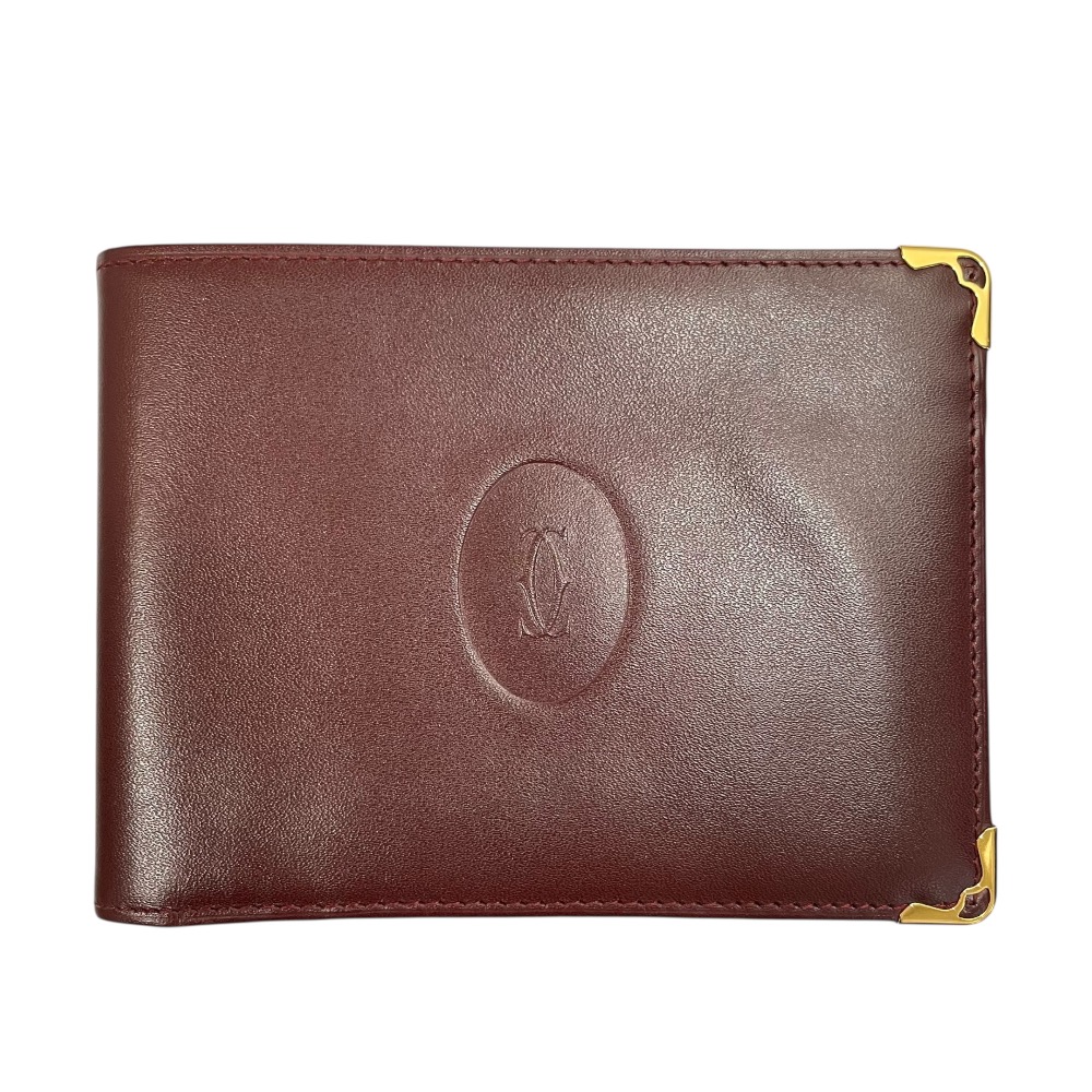 must de Cartier 二つ折り財布 ボルドー 楽天市場】【中古】Cartier（カルティエ）マスト ドゥ