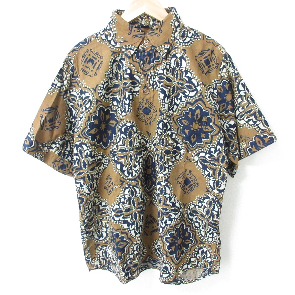 【中古】良品 21SS 45R フォーティファイブアール バティックプリントのオーシャン半袖シャツ 4063059 インディゴ レディース Luxs ブランド古着のリュクス|Luxs(ブランド古着のリュクス)