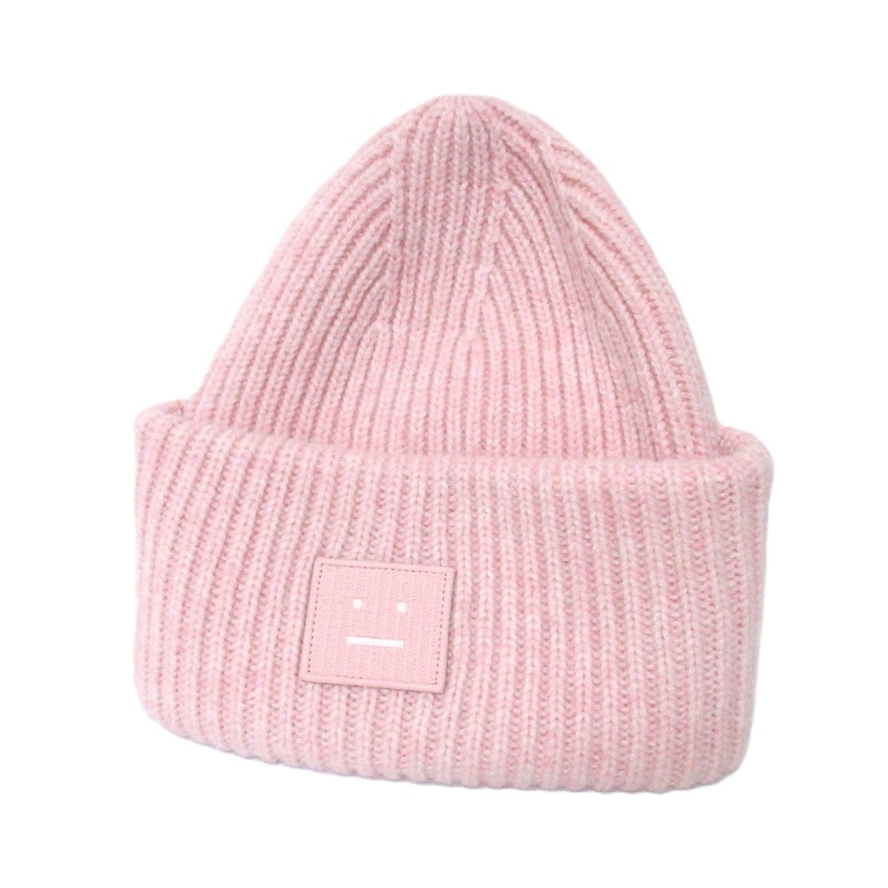Acne Studiosアクネストゥディオズ ラージロゴフェイスビーニー Acne Studios - ラージFaceロゴビーニー - バブルピンク