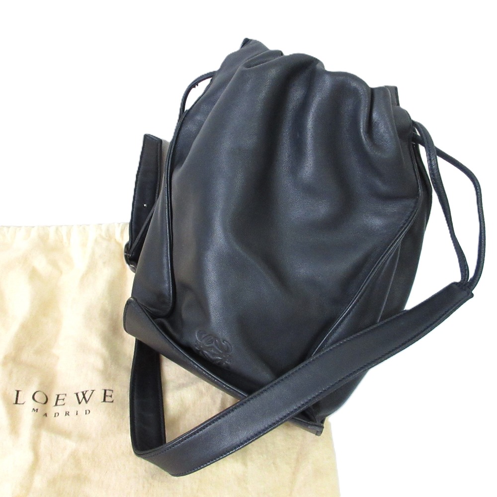 ロエベ 巾着ポーチ ロゴ キャンバス マルチポーチ 巾着バッグ ライトブルー N LOEWE ロエベ 小物入れ ライトブルー マルチカラー 巾着ポーチ