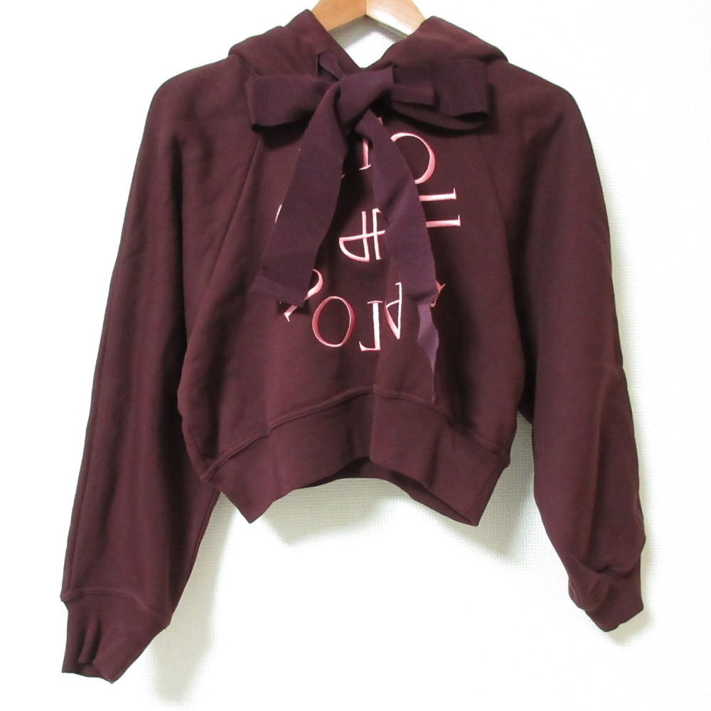 美品 23AW PATOU パトゥ ロゴ ショートスリーブ ストレッチ クロップドニット セーター S アイボリー レディース 古着 中古 PATOU - 美品 23AW PATOU パトゥ ロゴ ショートスリーブ
