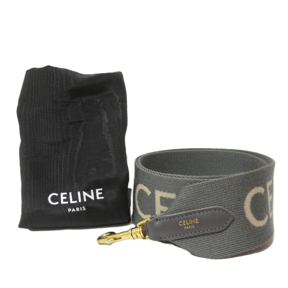 CELINEジャカード ロングストラップ ショルダーストラップ ブラック CELINE - 極美品 セリーヌ ジャカード ロング ストラップ