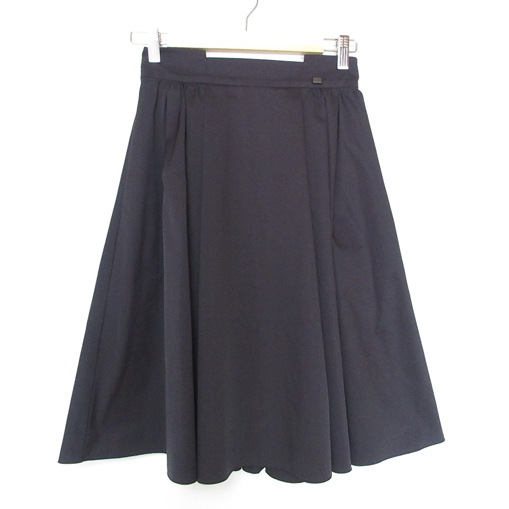 美品 フォクシーニューヨーク フレアギャザースカート 40 ブラック 