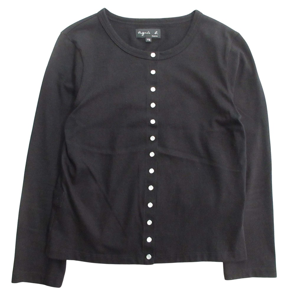 美品　agnes b アニエスベー　ノーカラージャケット　カーディガン　薄手 J155 CARDIGAN Vネックカーディガン ｜agnès b. FEMME（ファム