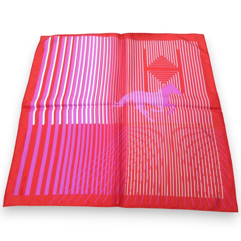 【美品！】HERMES エルメス　スカーフ　カレ　40 レッド　プチカレ HERMES エルメス スカーフ 赤系 カレ40 ルロタージュ プチカレ