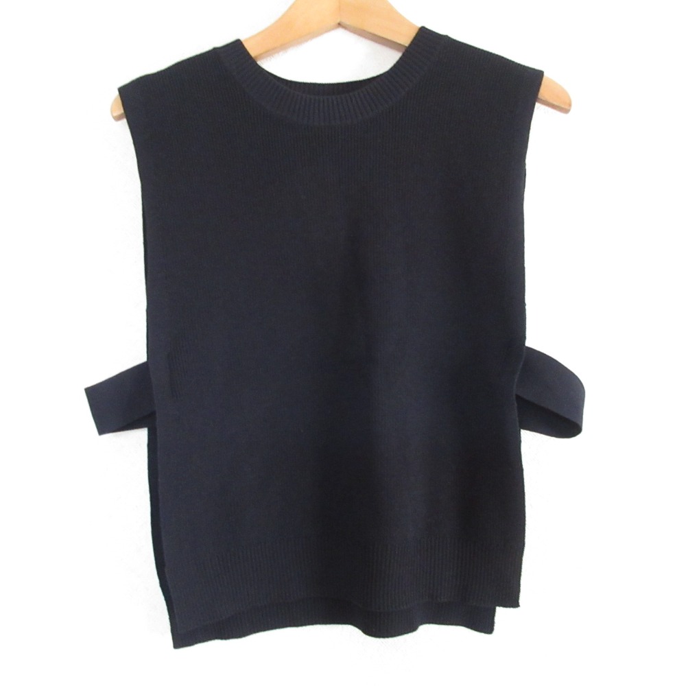 ANAYI - 美品 24SS ANAYI アナイ デニムライクポケットジレ フリンジヘム ショート丈 ベスト 10241710210 36 インディゴ レディース 古着 中古 USED ANAYI 美品 24SS アナイ デニムライクポケットジレ フリンジヘム